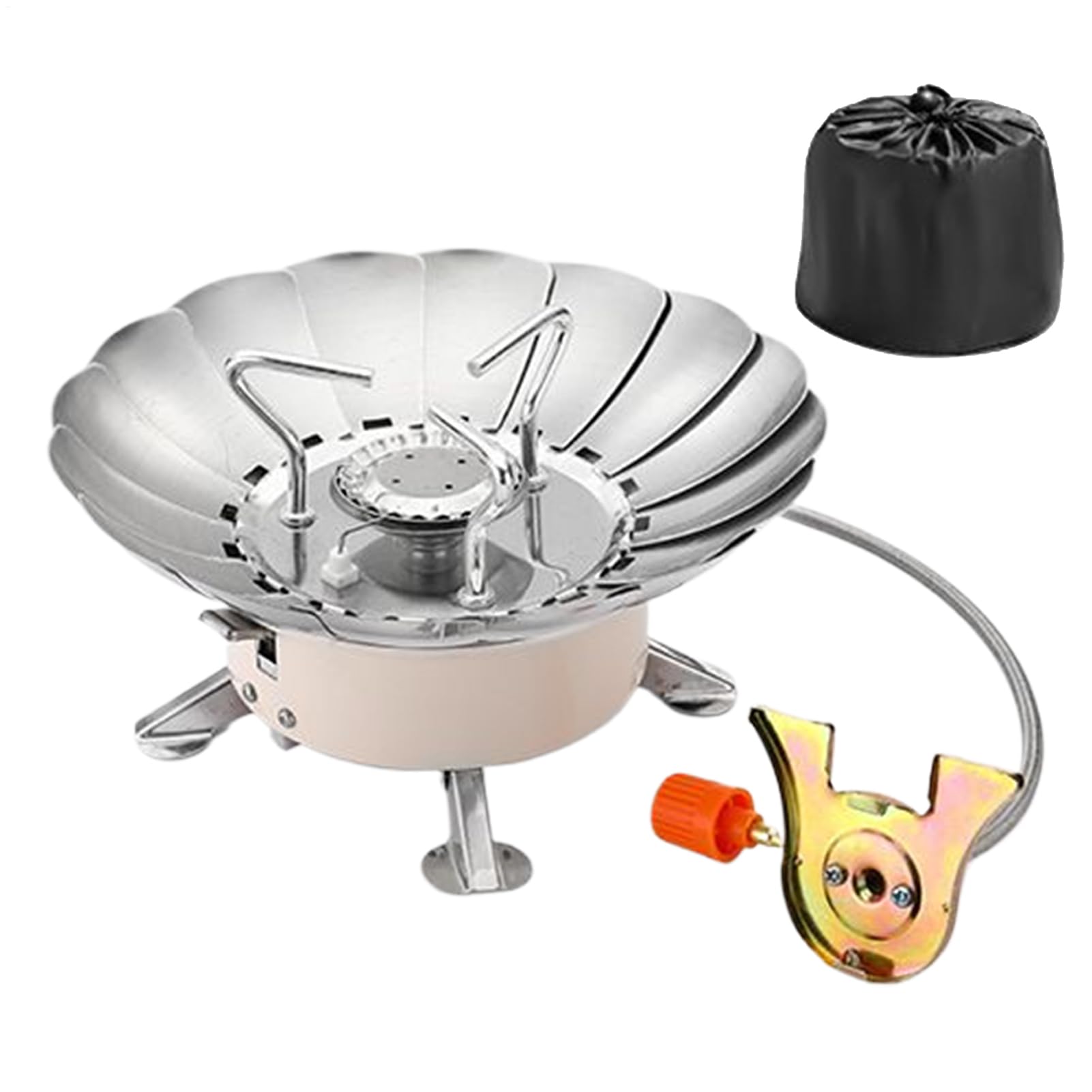 Cuisinière de camping brûleur à cassette pliable allumage piézo coupe-vent