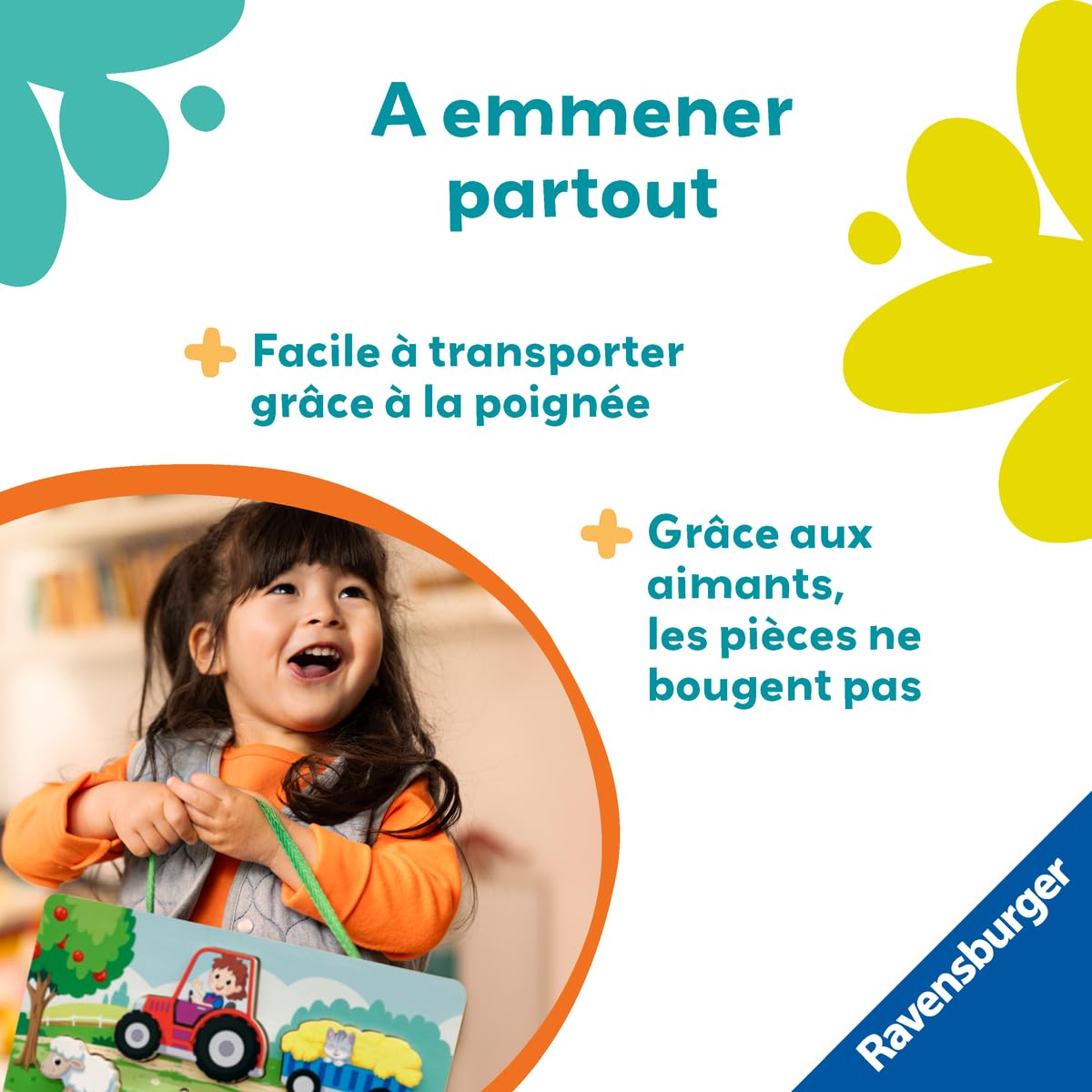 Ravensburger Puzzle en Bois aimanté A la Ferme Jouet bébé dès 1 an