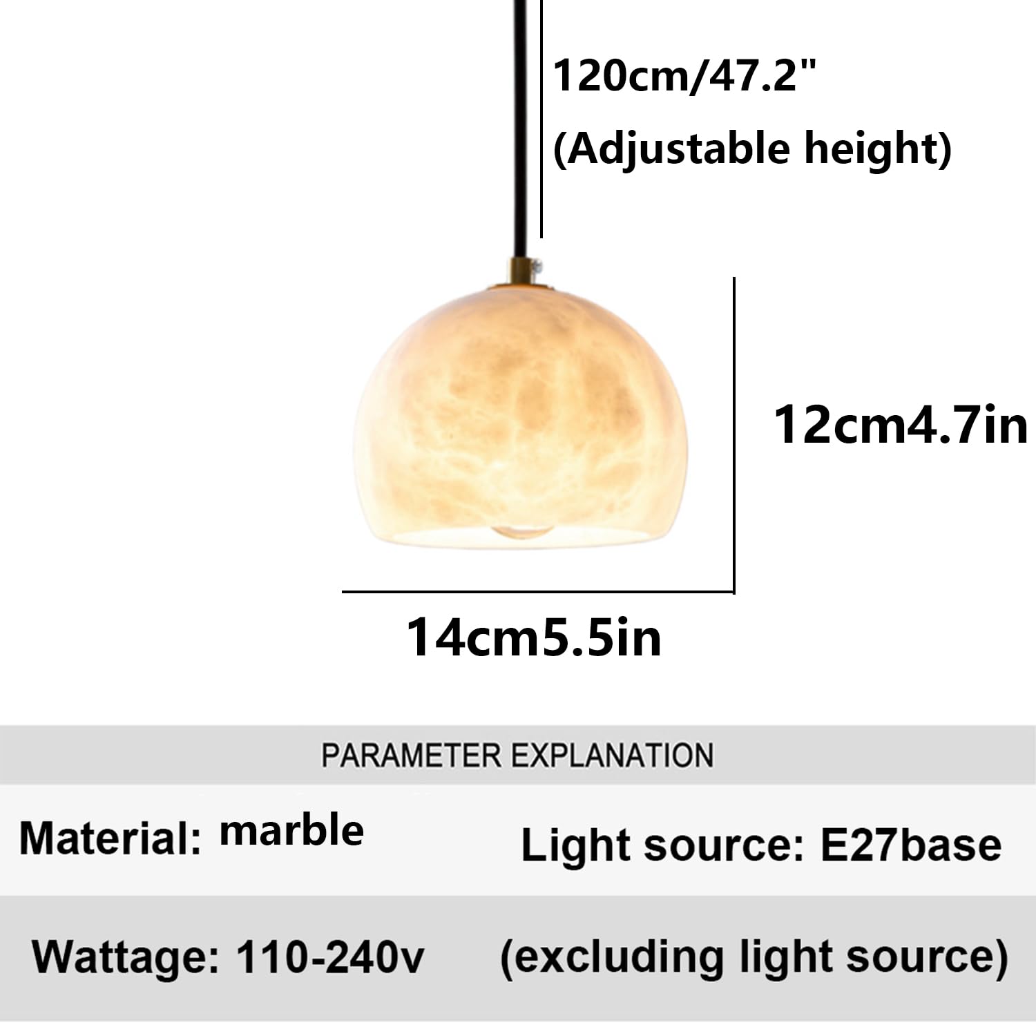 Lampada a sospensione moderna in marmo nordico a sospension
