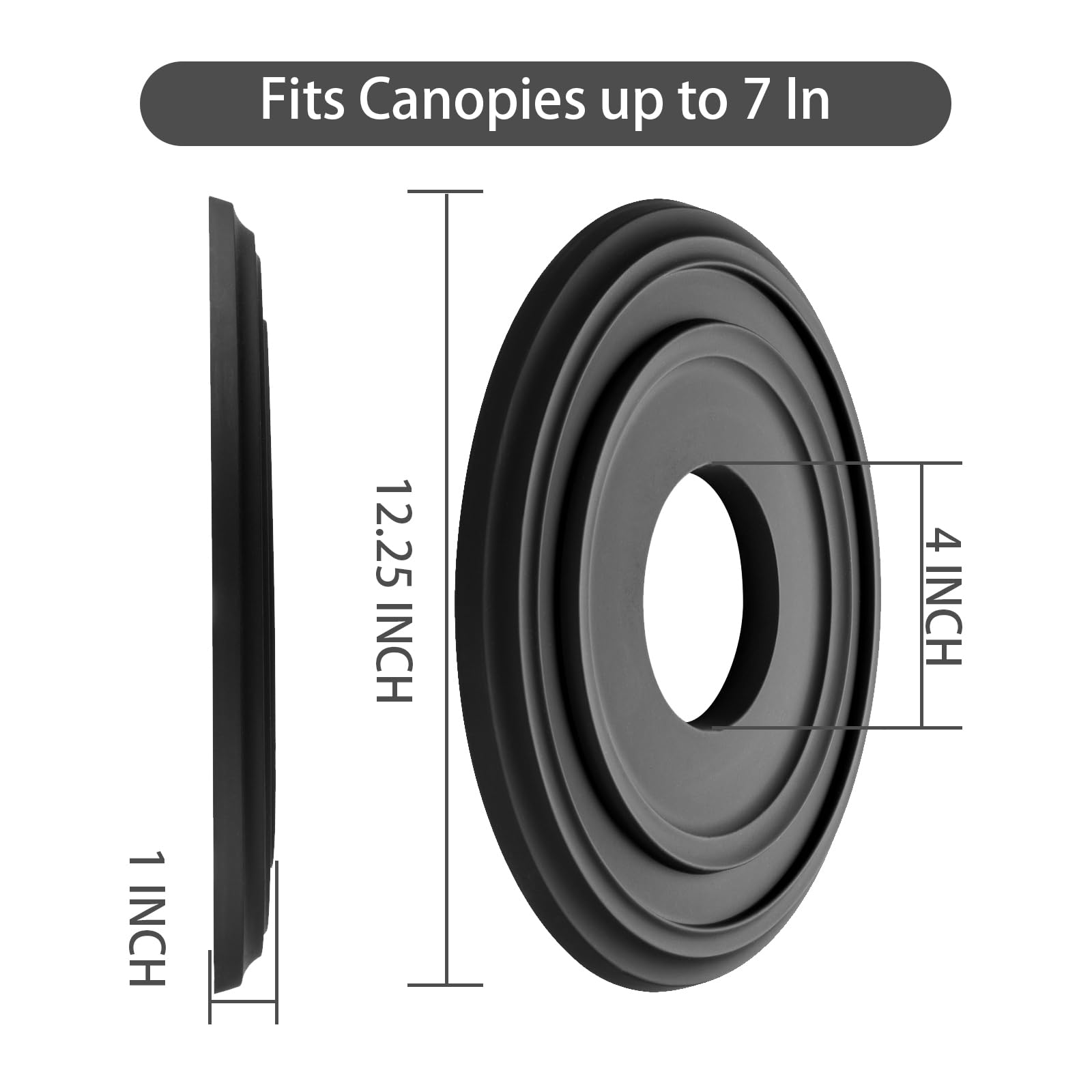 ELFHYT Matte Black PU Ceiling Medallions — Amazon image 4