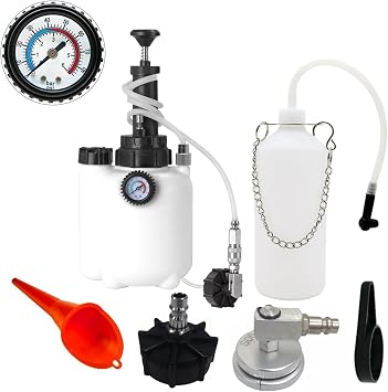 altivox 3L Manual Brake Bleeder Kit with Vacuum Pump Compatible with Toyota & European Cars Includes 1 Aluminum Adapter for Toyota + 2 Universal 45mm Caps + 150cm Hose + 1L Oil Bottle
