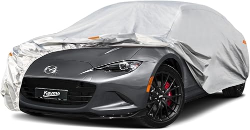Kayme Funda para Automóvil de 6 Capas Ajuste Personalizado para Mazda Miata MX-5 MX5 (1990-2025) Impermeable Todo Clima para Automóviles, Cubierta