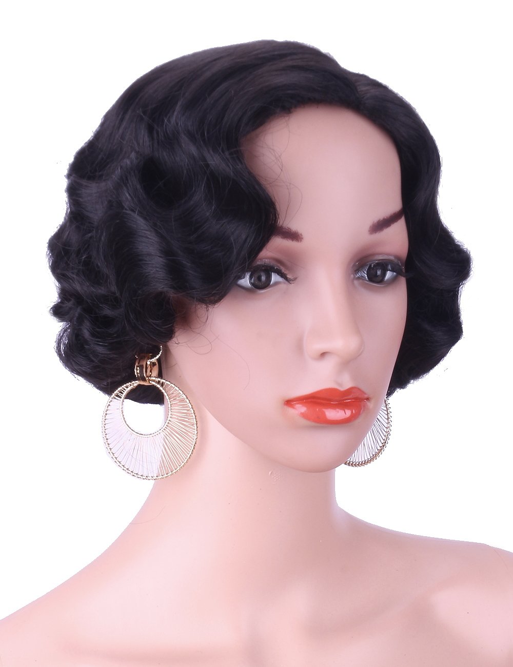 black 1950s wig