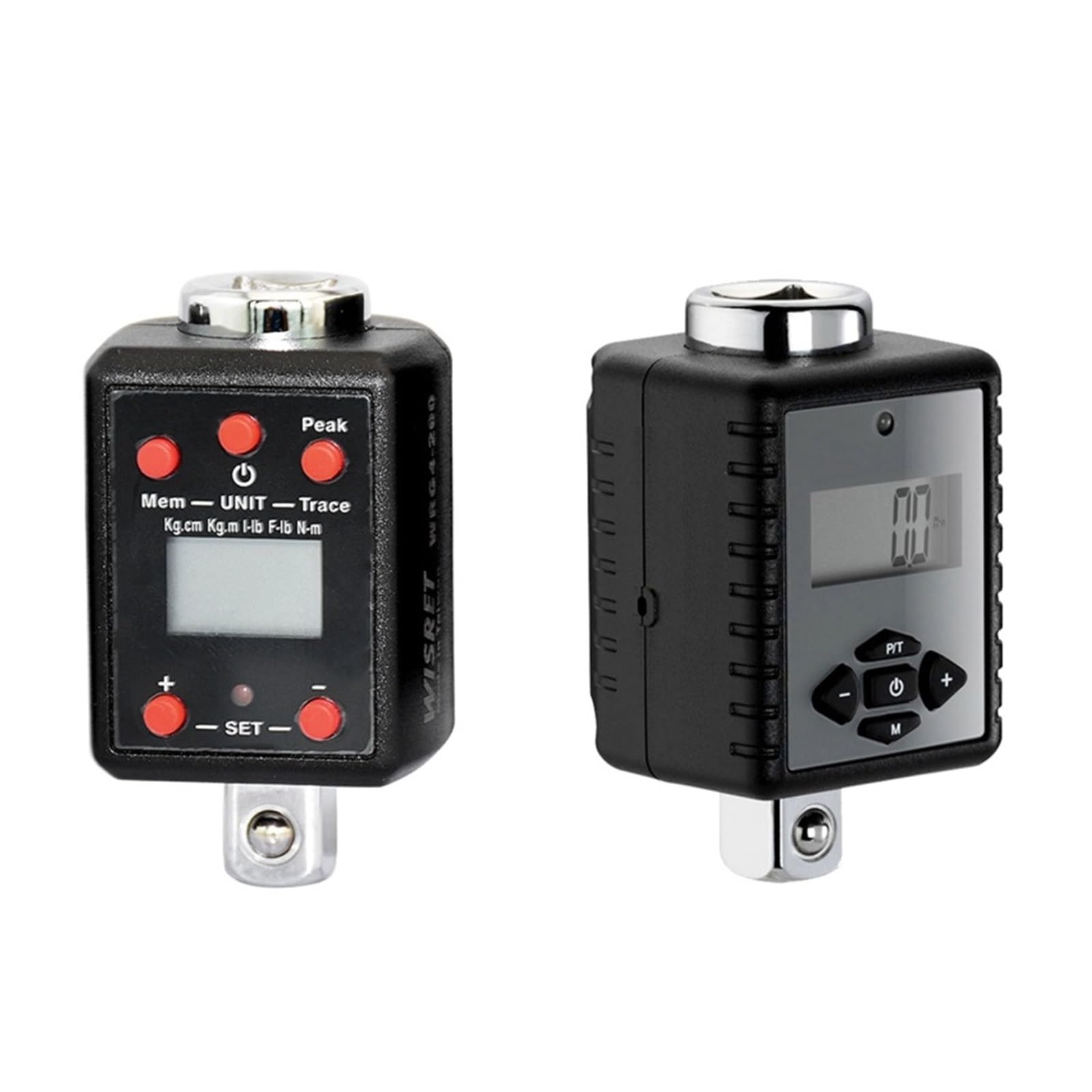 Digitaler Drehmomentschlüssel mit Drehmoment, 1,5–1000 nm, Adapter 1/4 3/8 1/2 3/4 Antrieb, Microtorque Präzise Messung(Noir)