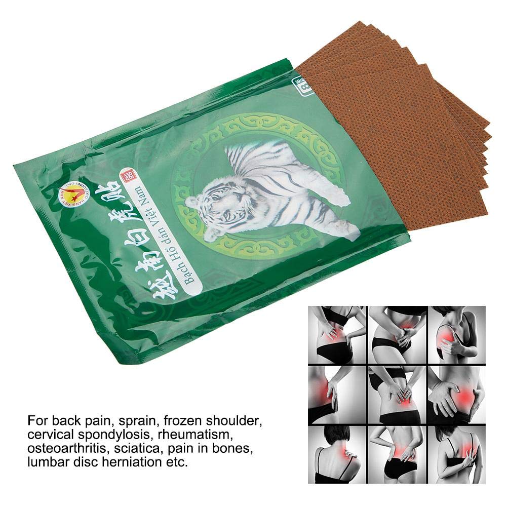 Pongnas Cerotti per Dolori Muscolari ed Articolari, 8 Pezzi Balsamo di Tigre Bianco Patch, Patch di Sollievo dal Dolore per Alleviare Il Dolore, al Collo, alla Spalla, al Ginocchio