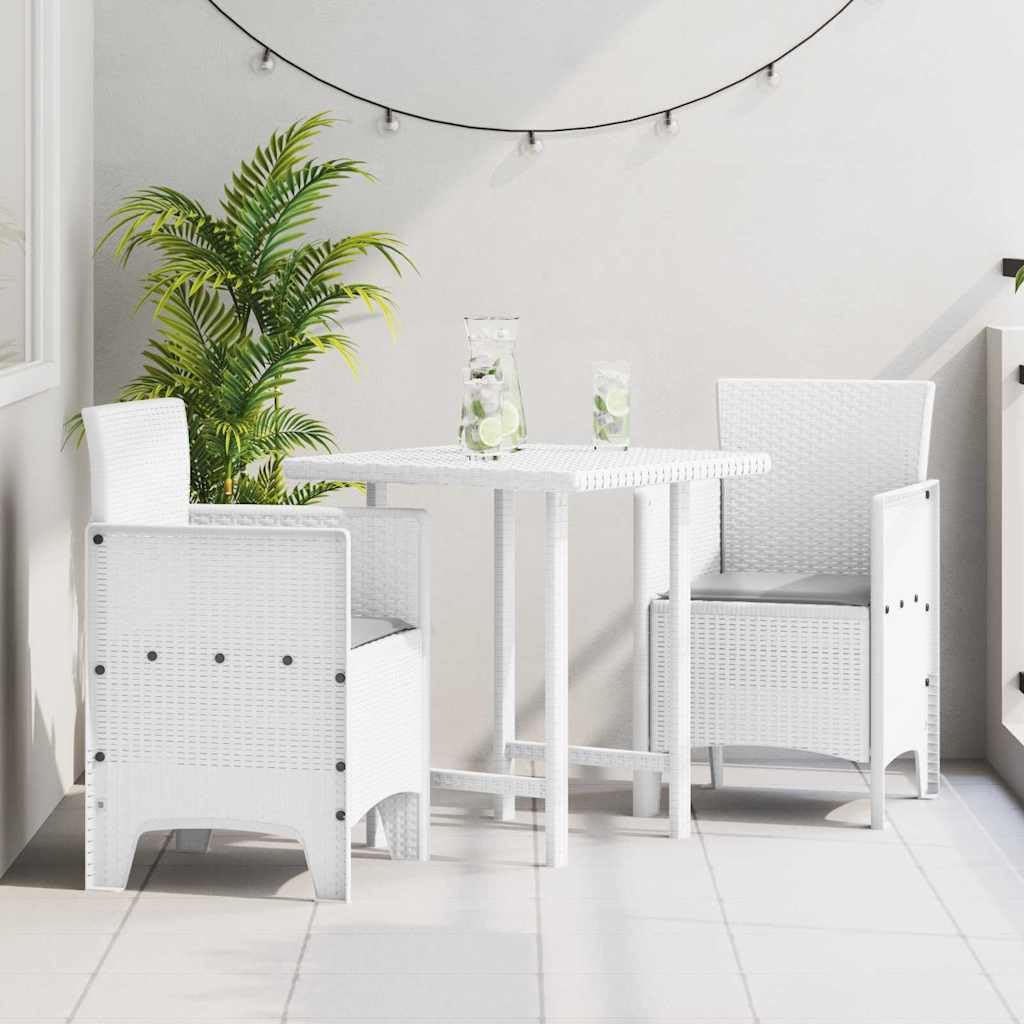 Chaise de jardin blanche empilable pour balcon et terrasse : lot de 2 fauteuils avec coussins