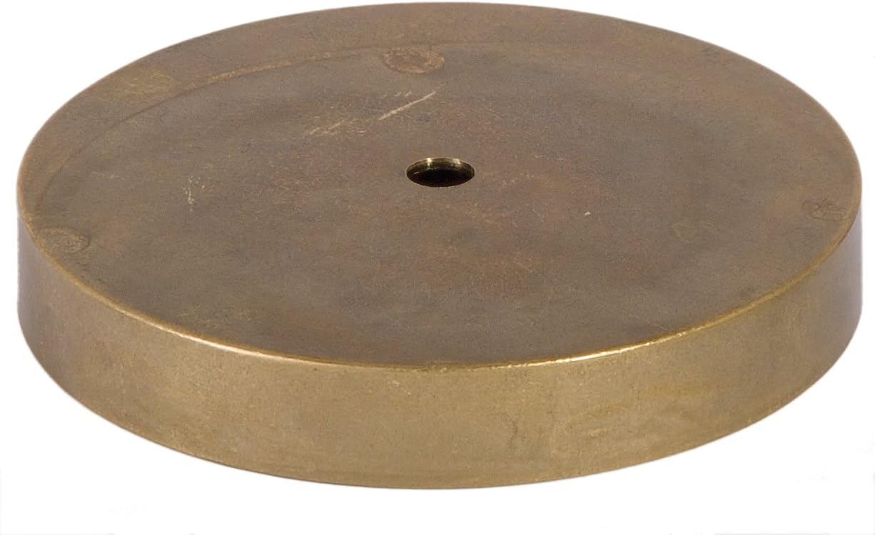 B&P Lamp® Round Unfinished Cast Brass Lamp Base, 6-1/4 Inch Diameter