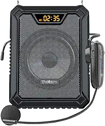 Amplificador Profissional Portátil de Voz THOTEM A20, 25W de potência e acompanhado de 2 Microfones – O Kit do Professor