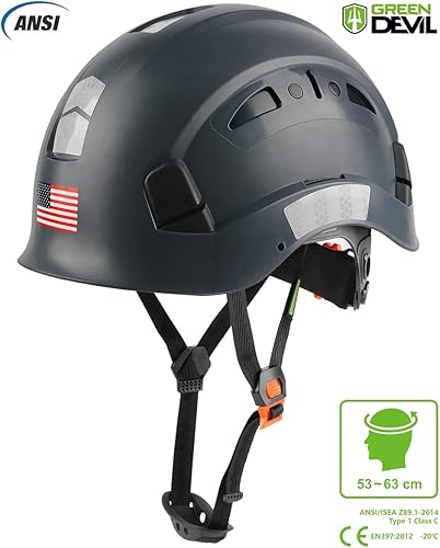 Miniatura 3 de GREEN DEVIL Safety Helmet Hard Hat Adjustable Lightweight Vented ABS Work Helmet for Men and Women 6-Point Suspension ANSI Z891 Approved Ideal for