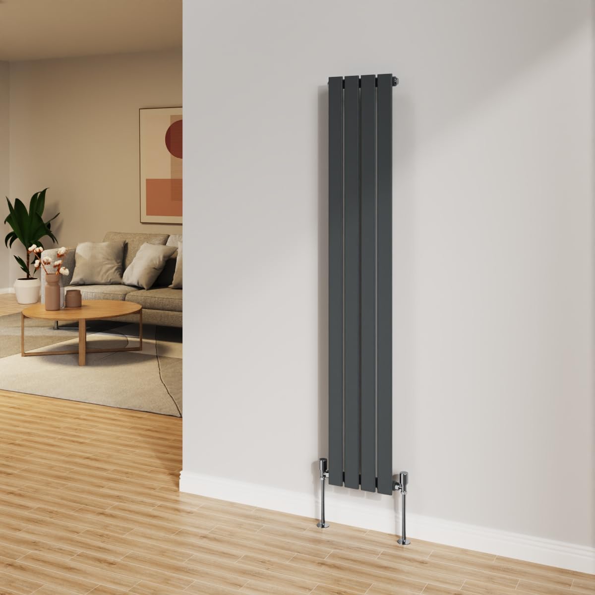 Nrg Anthracite 1600X272mm Radiator Vertical Flat Panel Bathroom Designer Single Rad Central Heating