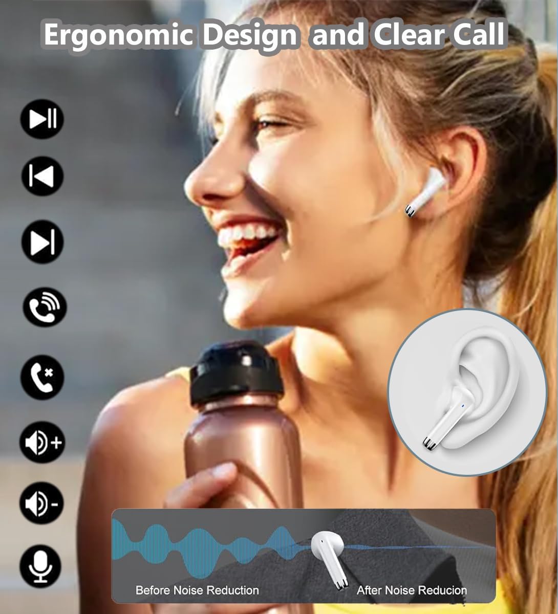 Ergonomic Earbud Fit and Touch Controls