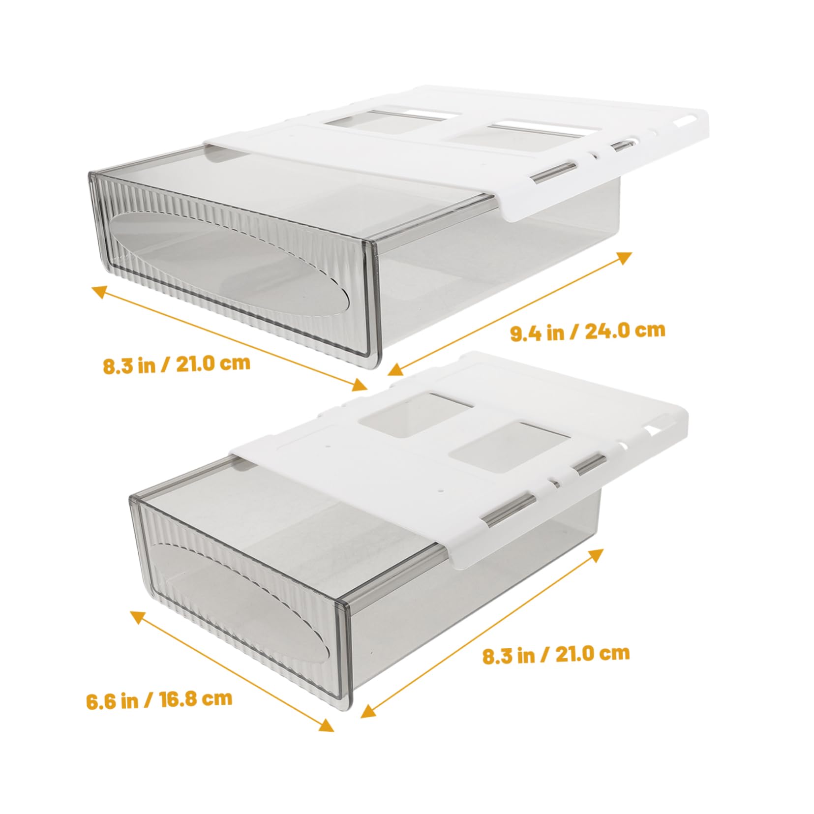 Organizer da Scrivania Cassetto Nascosto, 2 Pezzi, Bianco | Plastica Resistente, Grande Capienza, per Ufficio e Cassettiera, Montaggio senza Fori