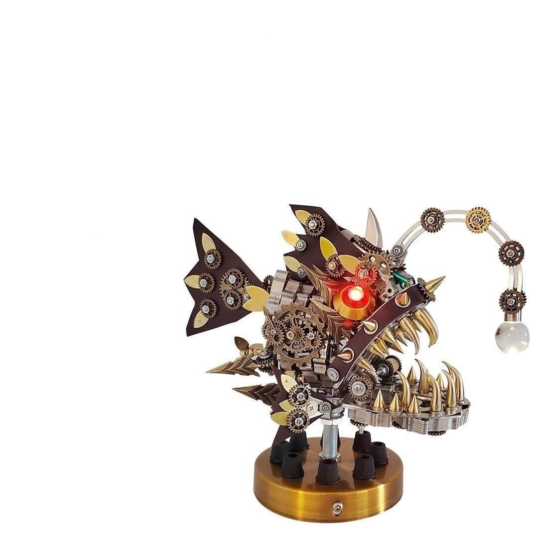 Modello di puzzle 3D Steampunk Lantern Fish - Kit di montaggio in metallo da 700+ pezzi for bambini e adulti, perfetto come regalo di Natale e Halloween