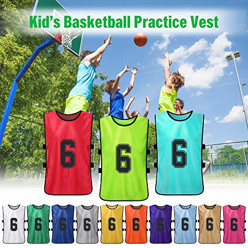 Andoer 6 PCS Pinnies de basquete infantil Camisas de basquete de secagem rápida Juventude Esportes S