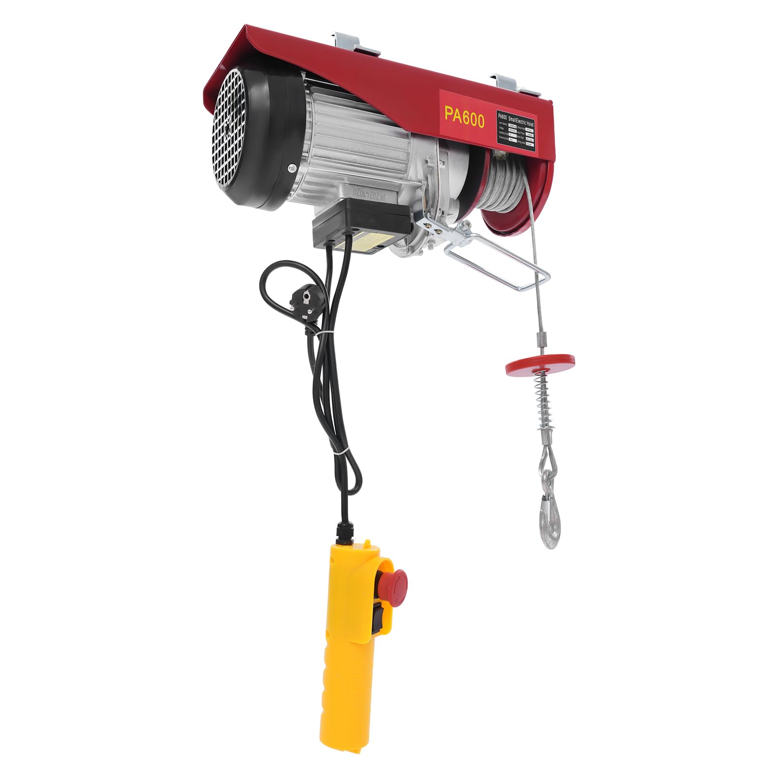 Elektrische Seilwinde 600kg Seilzug Motorwinde 1200W Seilhebezug Hebezug 10m/min Flaschenzug Kettenzug mit Kabelgebundene Fernbedienung
