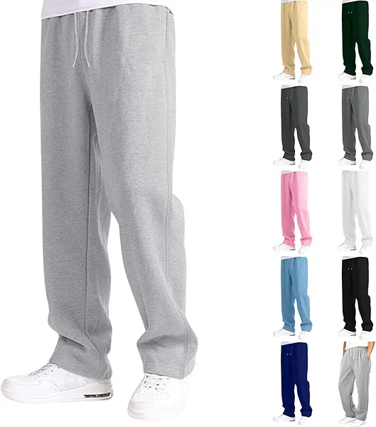 Baggy Sweatpants for Boys Teens Loose Fit Open Bottom Sweat Pants Elastic Waist Trousers Streetwear with Pockets