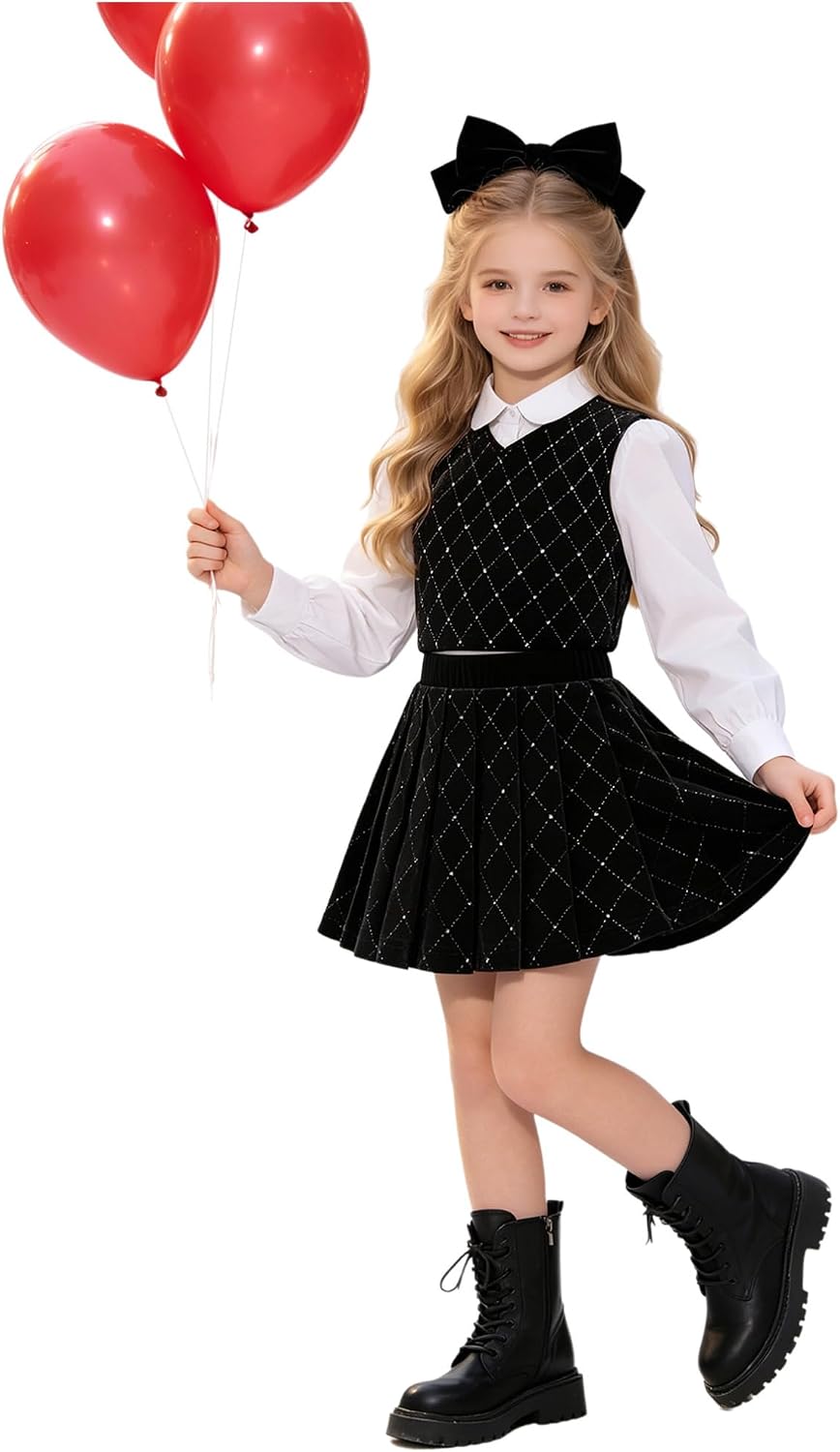 MSemis Kids Girls Knitwear Tank Pullover Preppy Style