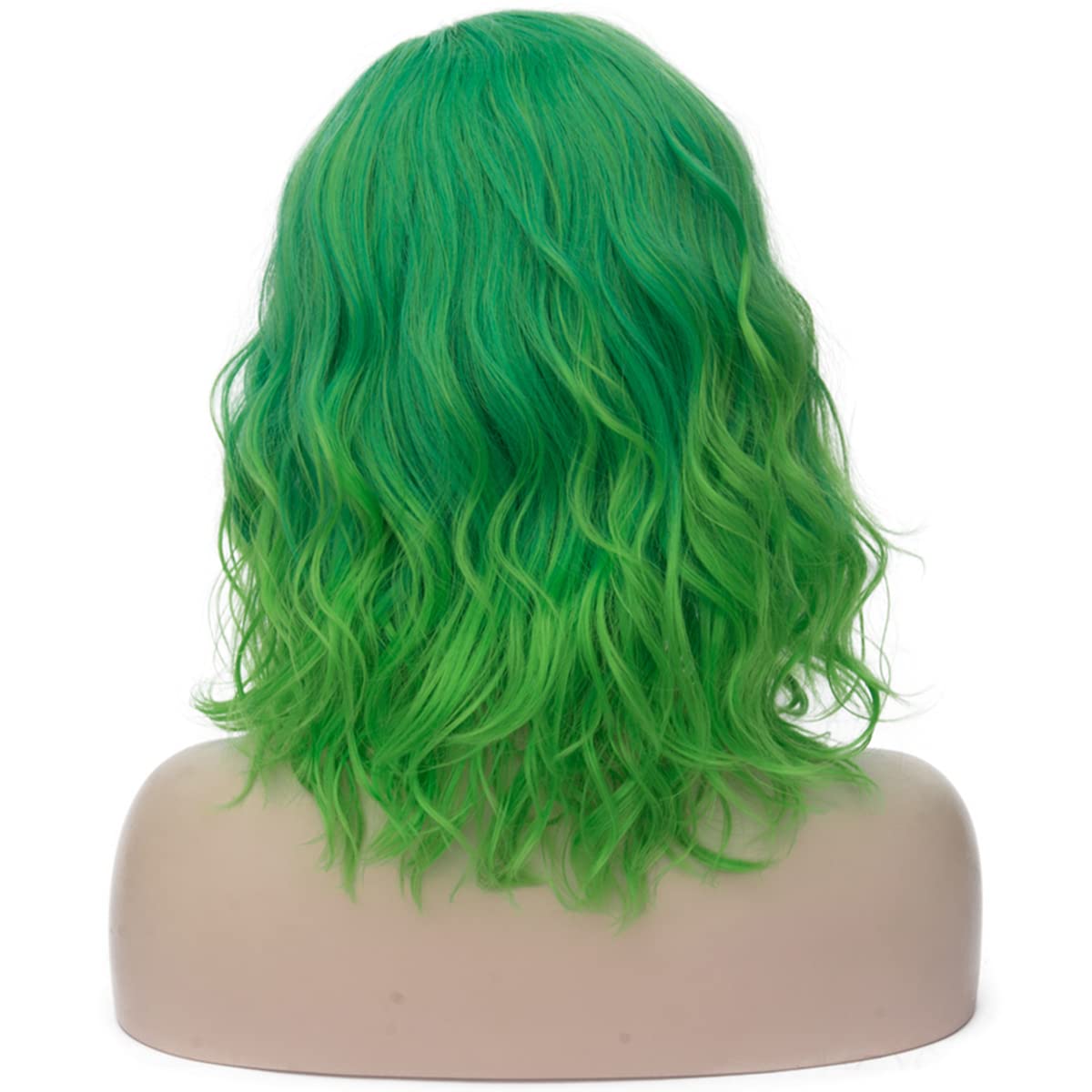 green fancy dress wig TRIXES Neon Green 20 Long Wavy Wig for Costume Party & Cosplay