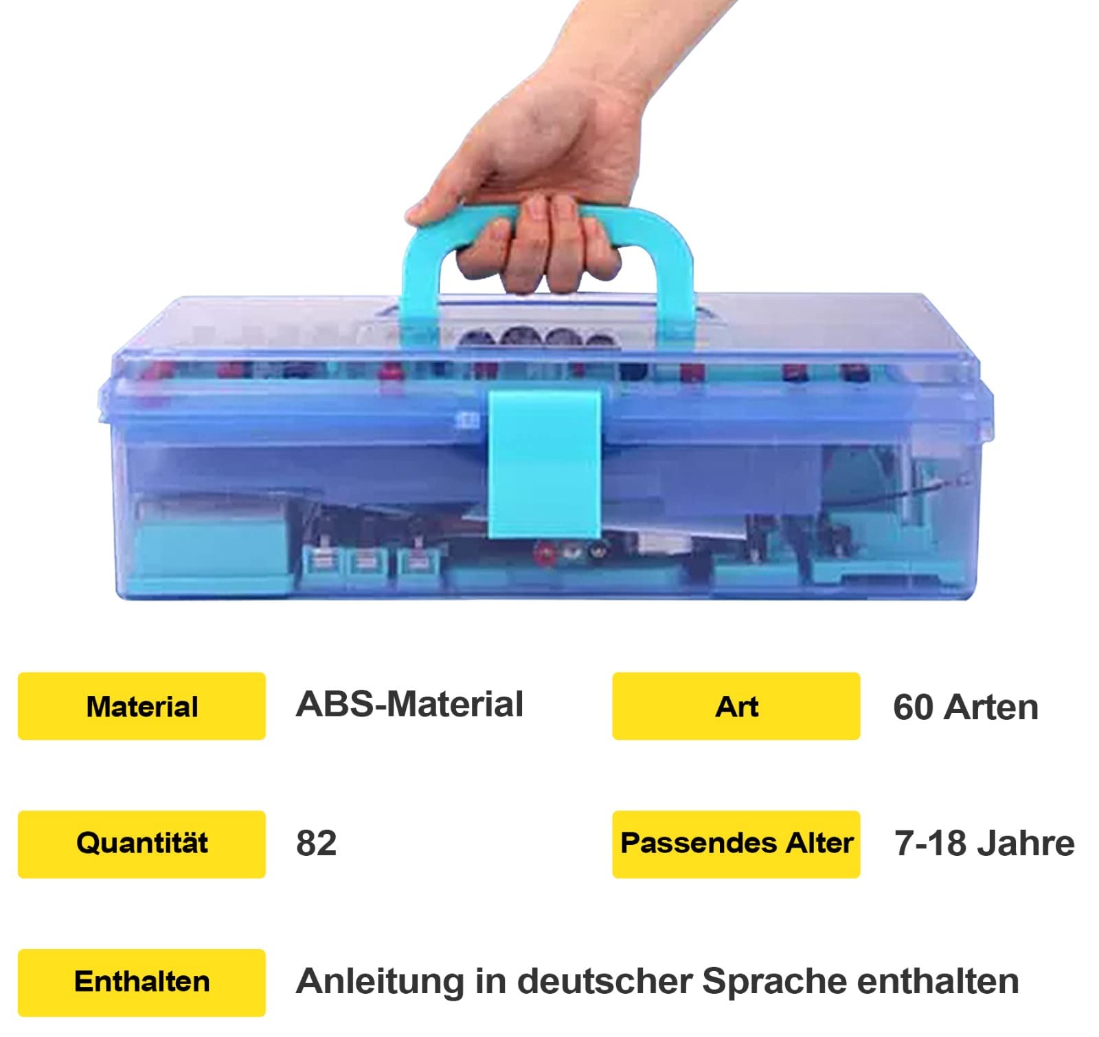 Physik Baukasten Elektrobaukasten für Kinder mit Anleitung in Deutsch | Physik Elektrizität und Magnetismus Experimente Kit Experimentierkasten für Junior, Senior High School Schüler