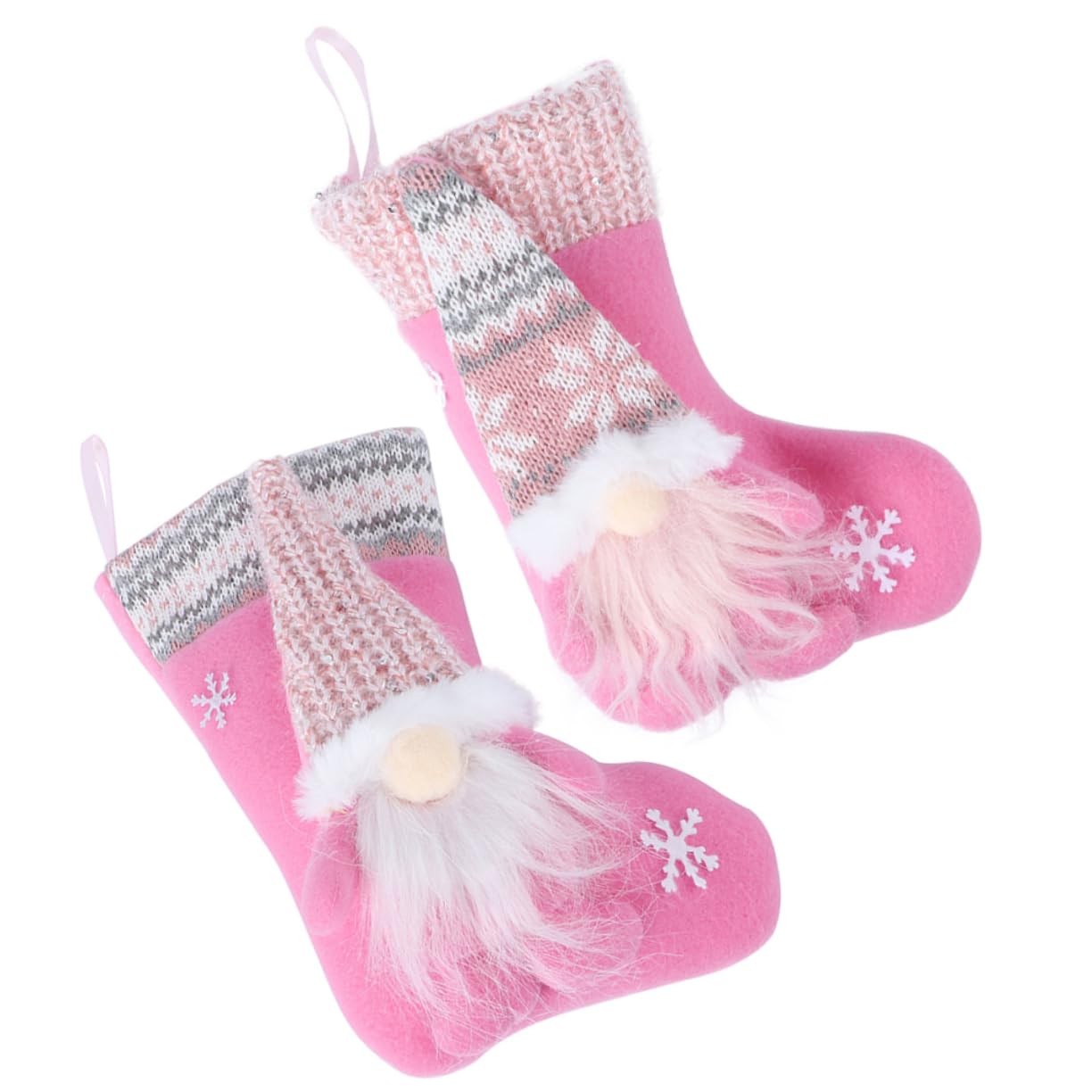 TOPBATHY 2pezzi Calza della Befana Decorativa Calza Natale Forma di Bambola Senza Volto Ciondolo Appeso Calzino di Babbo Natale Ornamento