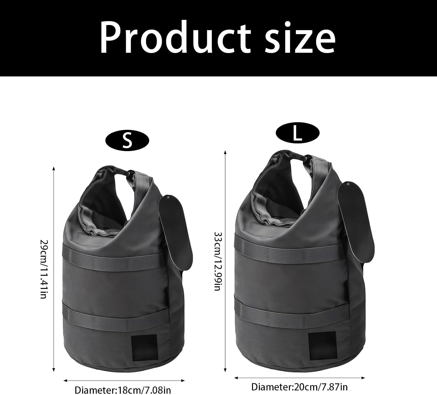 Round-Bottom Storage Bag for Outdoor Gear Organization, Roll-Top Polyester Utility Bag with Carry Strap and Webbing Camping Gear Organizer Utility Storage Car Tool Organizer Home Loose Item Roll Top image 3