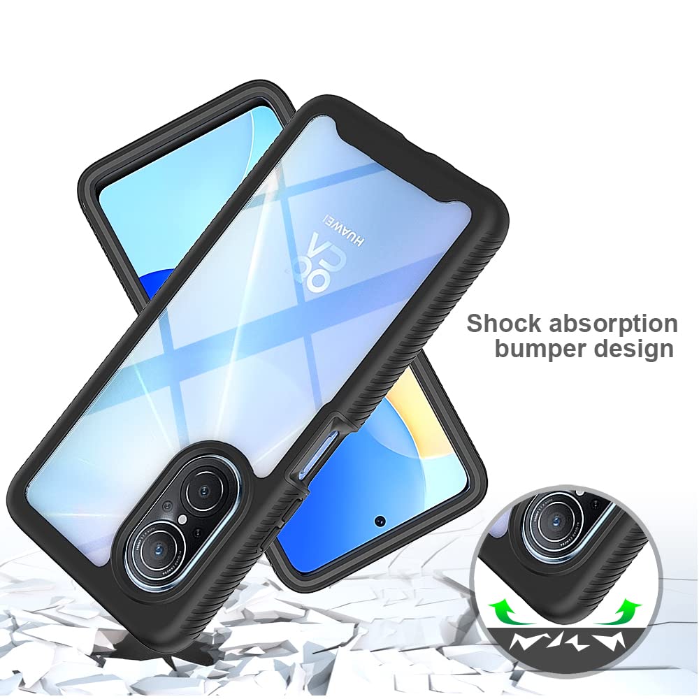RonRun Cover Huawei nova 9 SE, Antiurto 360 Gradi Full Case con Protezione per Schermo Incorporata, Trasparente Rugged TPU Bumper Doppia Protettiva Case Viola chiaro
