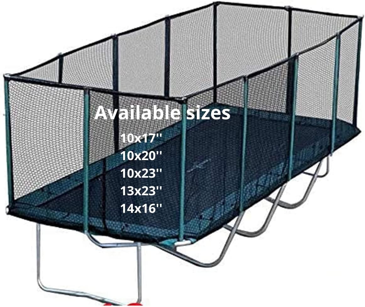 Best Trampoline USA 13 x 23 Rectangle Trampoline with Net Enclosure - Heavy Duty Large Gymnastics Trampoline for Backyard with 750lbs Jumping Capacity - Commercial Grade