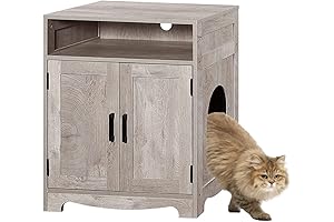 beenkbks Cat Litter Box Furniture, Cat Washroom Hidden Litter Box Enclosure, Wooden...
