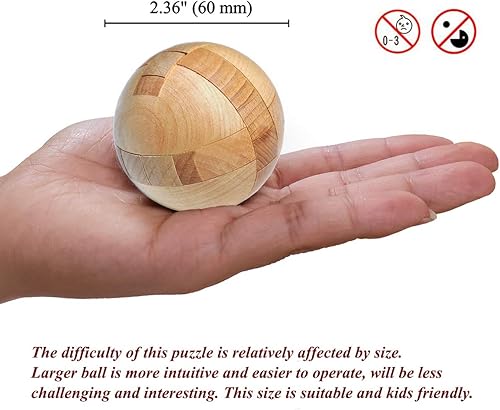 Miniatura 4 de Rompecabezas de madera Kingou acertijos de bola mágica juegos de inteligencia rompecabezas de esfera para niños y adultos