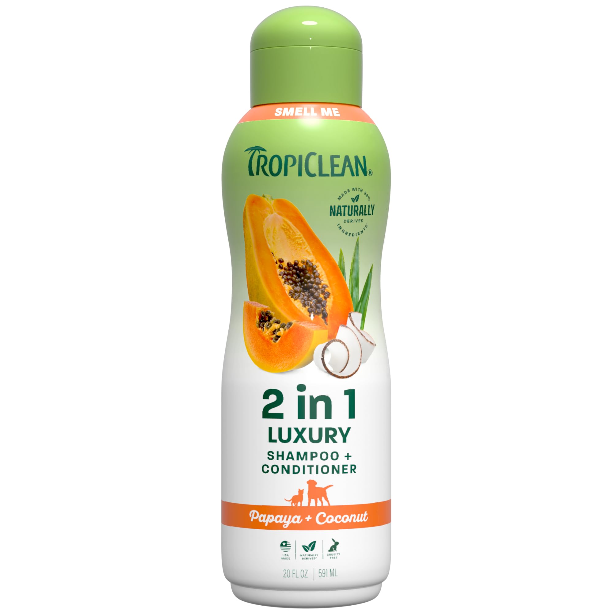TropiClean 2‑in‑1 Papaya & Coconut Shampoo & Conditioner