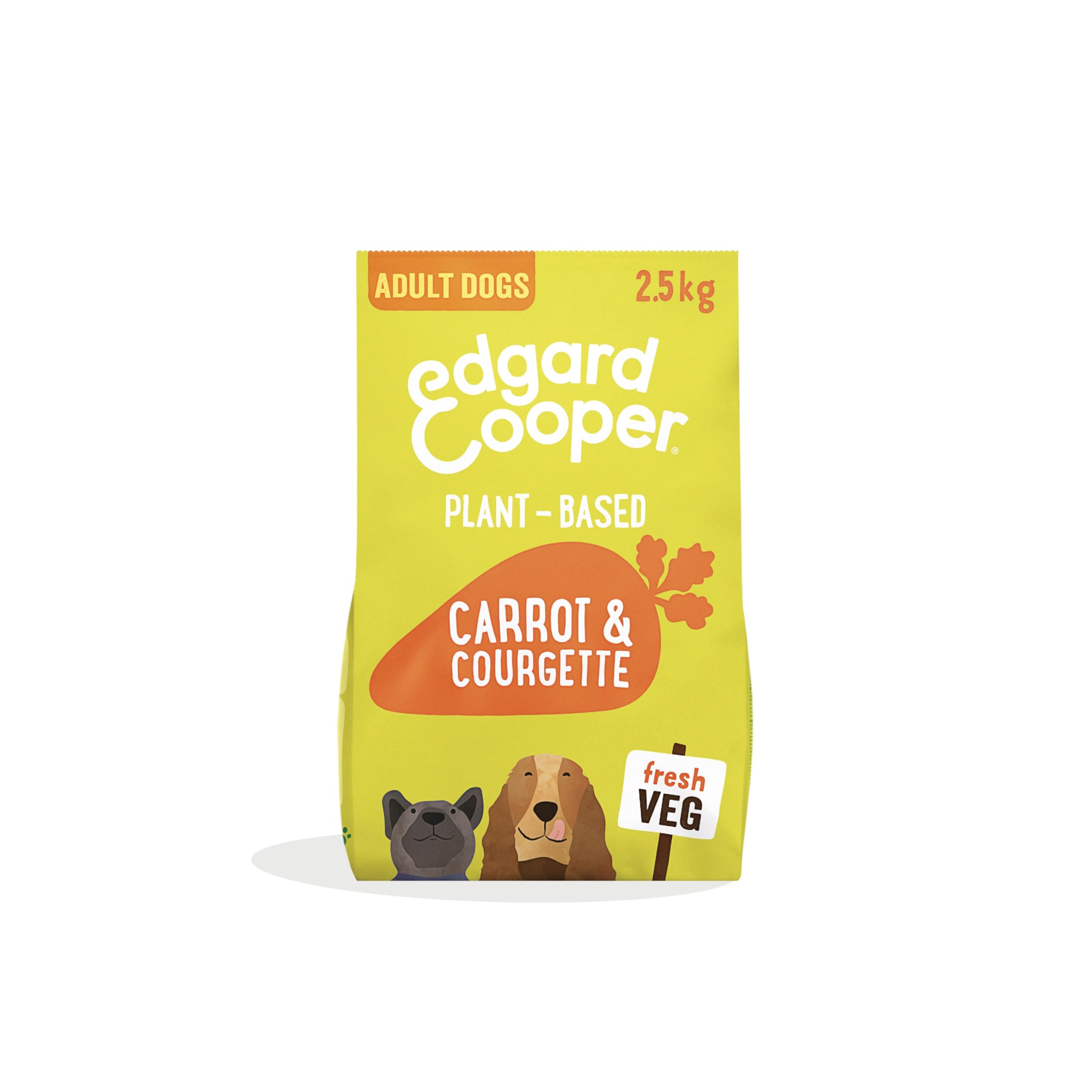Edgard & Cooper Grain Free Dog Food Dry, 100% Plant-Based (Carrot&Courgette 2.5kg), Natural Kibble Dry Dog Food for Adult Dogs, Vegan Protein, Hypoallergenic, No Added Sugar
