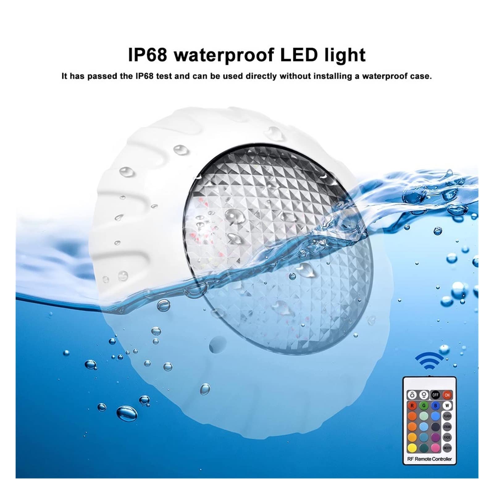 38W RGB Basen Lampa LED IP68 Nurkowanie Spotlight Zdalne Sterowanie Oczko Wodne Dekoracja Ogrodowa Na Zewnątrz Wodoodporne Bezpieczne(38W)