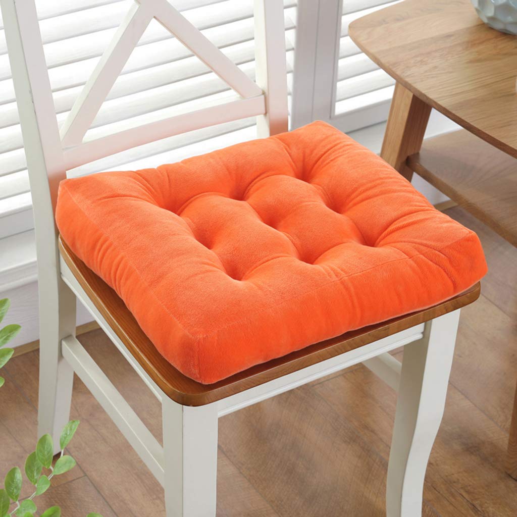 HC&WT Non-slip Plush Thicken Seat Cushion, Tatami Wicker Reversible Fluffy Chair Cushion Solid Color Square Super Soft Office Chair Seat Pad (F,45x45cm(18x18inch))