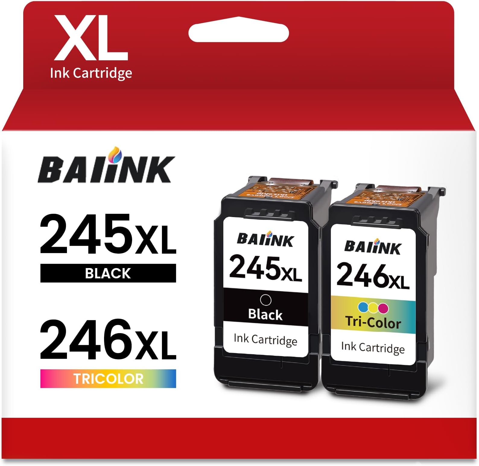 245 and 246 Ink Cartridges Combo Pack Replacement for Canon PG 245XL CL 246XL Combo