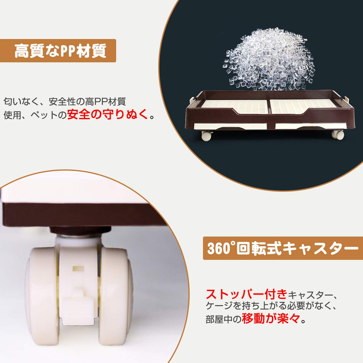 Amazon.co.jp: RAKU うさぎケージ キャスター付 ワイヤーケージ 猫 犬