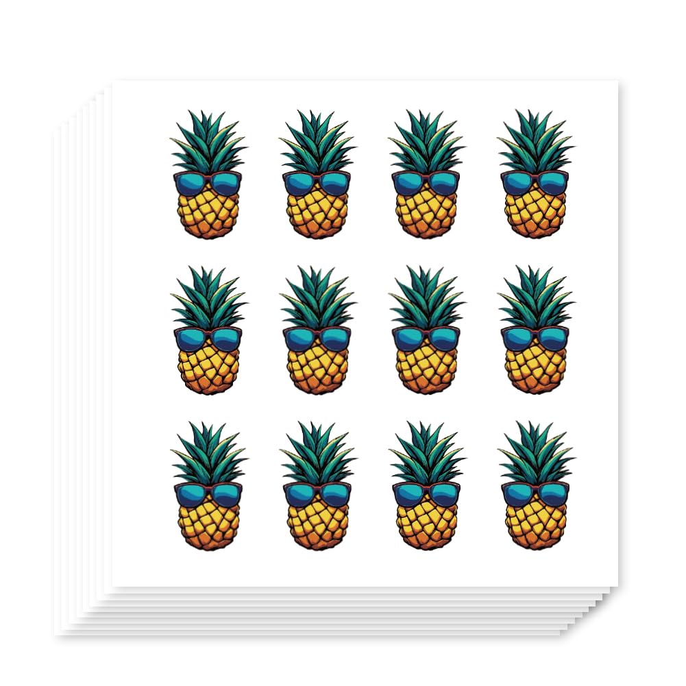 OLYCRAFT 240Pcs Pineapple Sunglasses Stickers 20 Sheets Fruit Stickers Pineapple Stickers Handbook Fruit Stickers Self-Adhesive Paper Decorative Stickers for Scrapbooking Car Notebook Bike Car