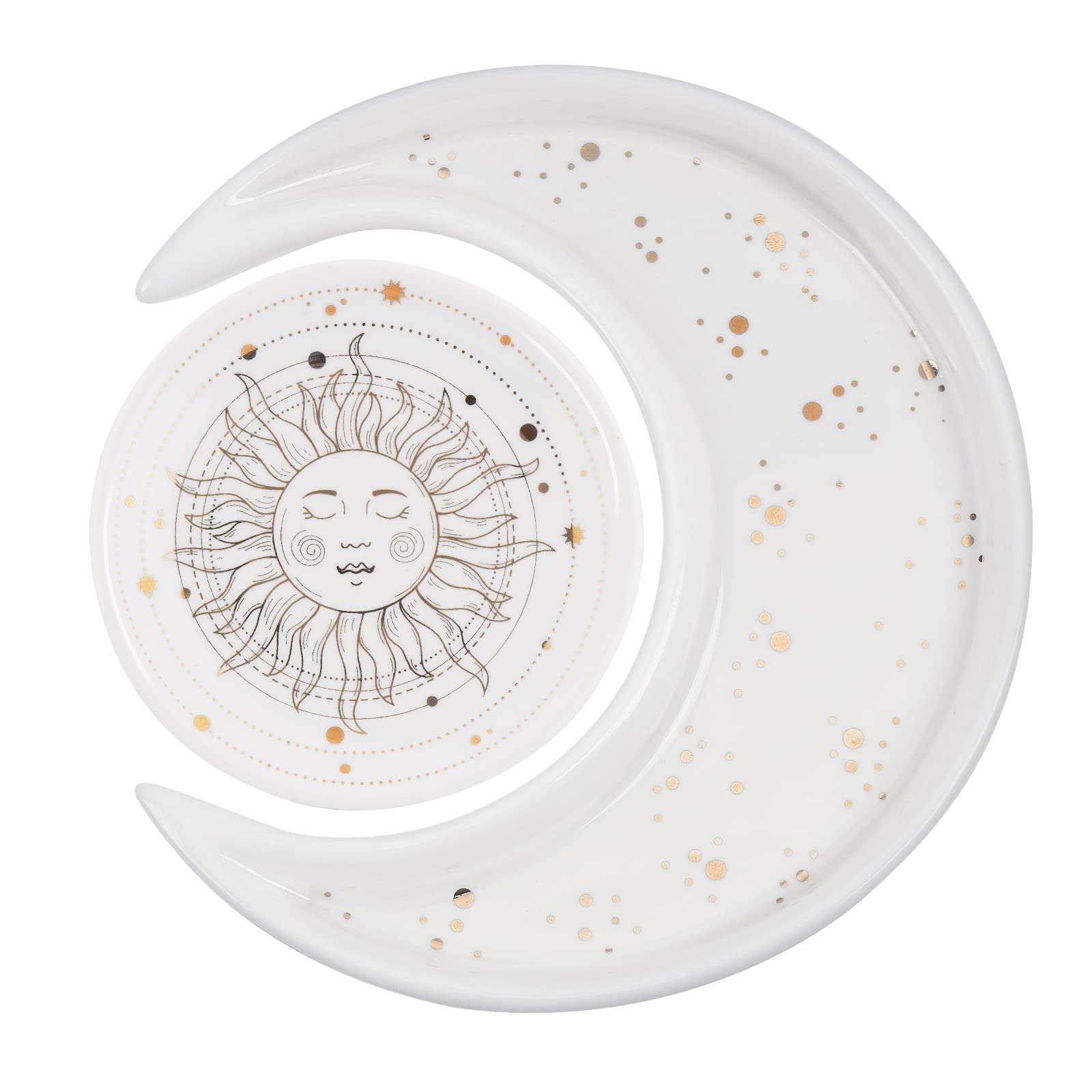 Homlouue Sun and Moon Ring Dish, Moon Ceramic Jewelry Tray Decorative Trinket Dish, Friend Gifts for Women, Birthday Wedding Valentine’s Day Christmas for Women, Witchy Gifts, Moon Celestial Decor