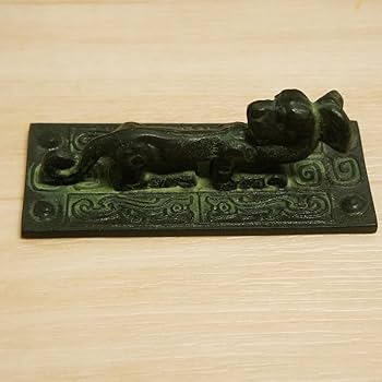 中国古玩 古銅鍍金龍筆置筆架 134g/幅9.3㎝ 東Y6-1025☆2Fトヒコ