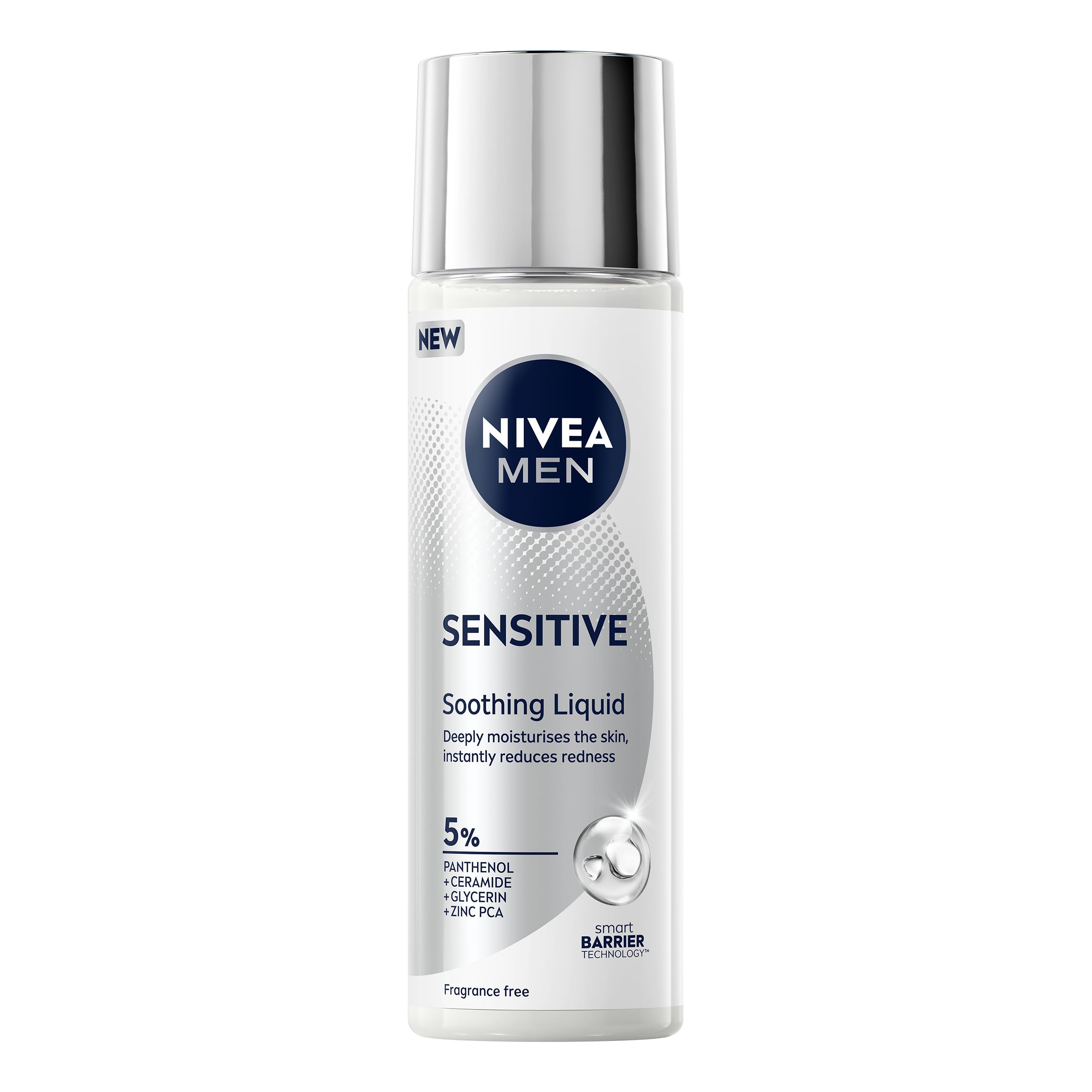 NIVEA MEN Sensitive Soothing Liquid Moisturiser (100ml), Sensitive Skin Moisturiser For Men, Lightweight And Non-Greasy Face Lotion, Fragrance-Free And Soothes Skin