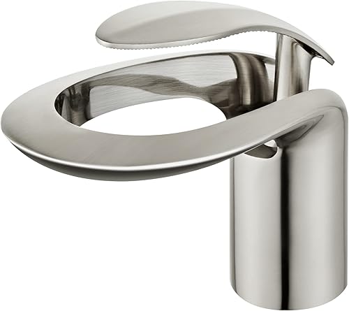 becola Grifos creativos de baño de un solo agujero, grifo de cascada redondo hueco para fregadero de baño, grifo de tocador de lavabo de una sola