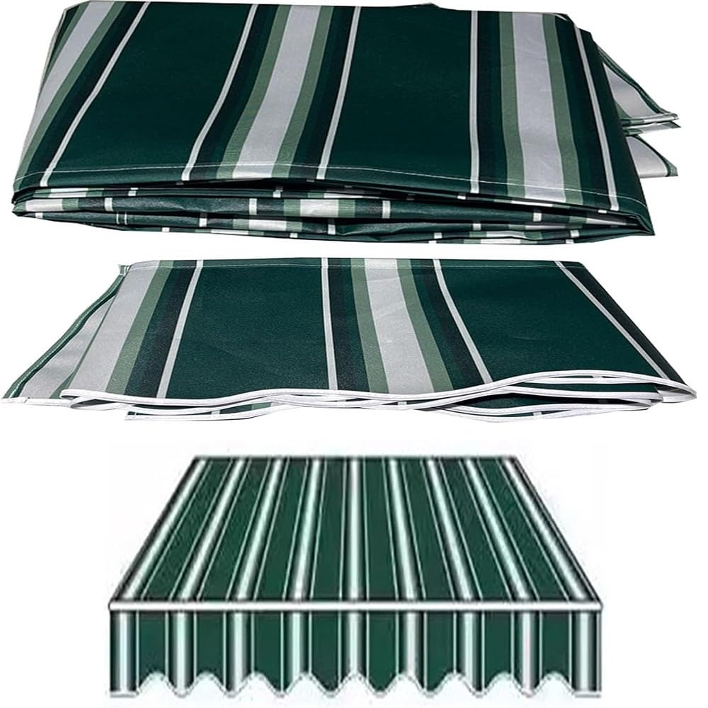 GJZQDKX Retractable Awning Replacement Tarpaulin 300x250 cm HeavyDuty 280 g/m² Green Polyester Fabric Manual Sunshade Canopy Cover for 6x4 m (20x13 ft)