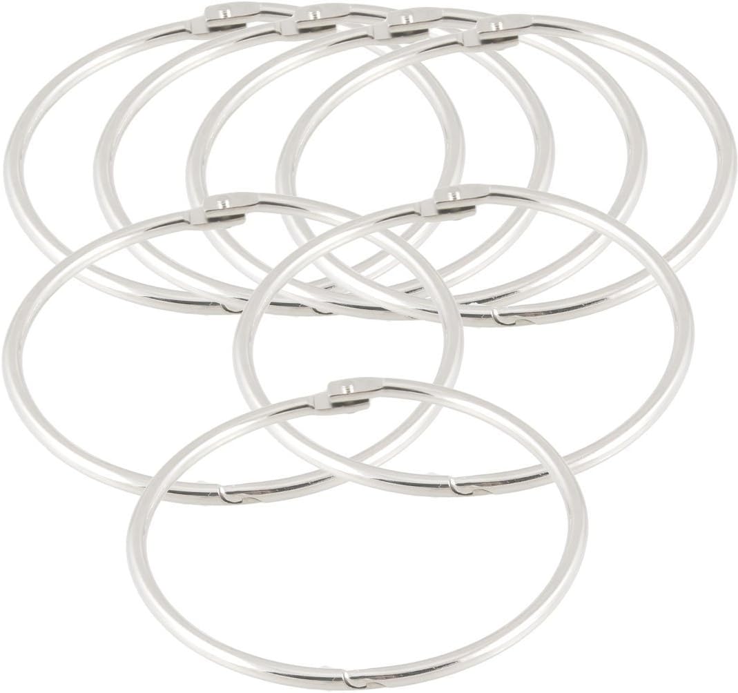 Loose Leaf Binder Rings 3.5 inch Silver Tone Nickel Plated (7 Pcs)