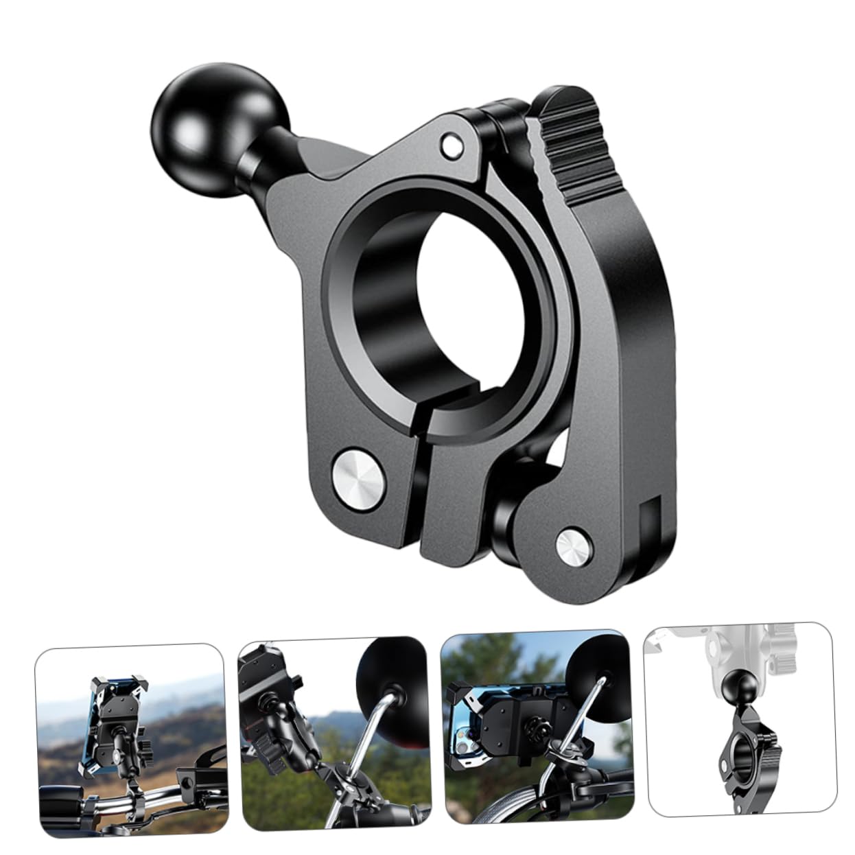 PLAFOPE Soporte De Manillar para Moto y Bicicleta Base De Montaje De Aleación De Aluminio con Adaptador De Bola De Compatible con Soportes De Teléfono Instalación y Duradero