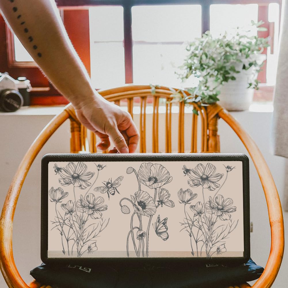 BEUNITONE Forest Deer Rub On Transfers – 6 Sheets Vintage Floral Stickers For Furniture DIY