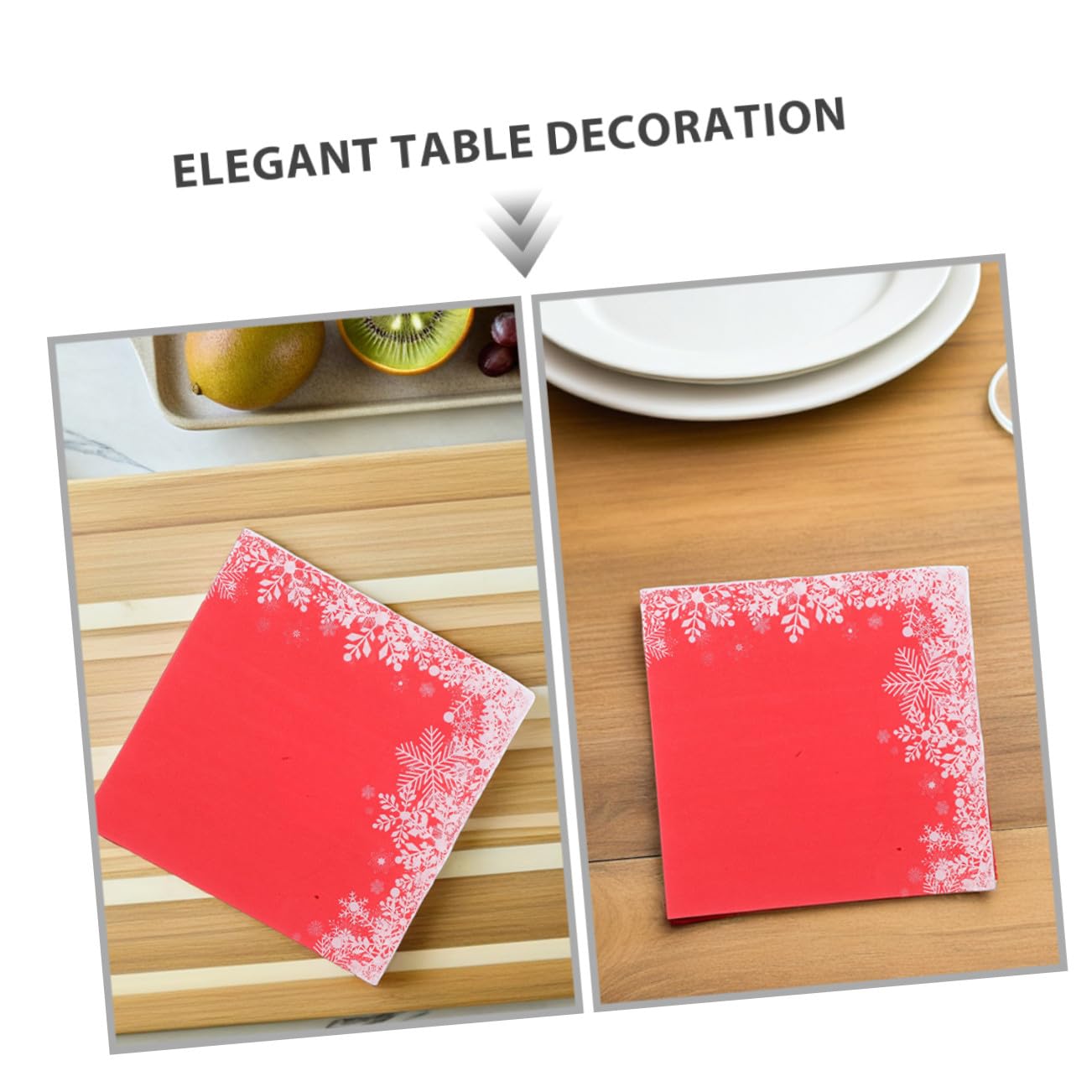 Healvian 120piezas Servilletas Desechables Rojas Copos Papel para Fiestas Navideñas Decoración de Mesa Elegante para Cenas y Celebraciones