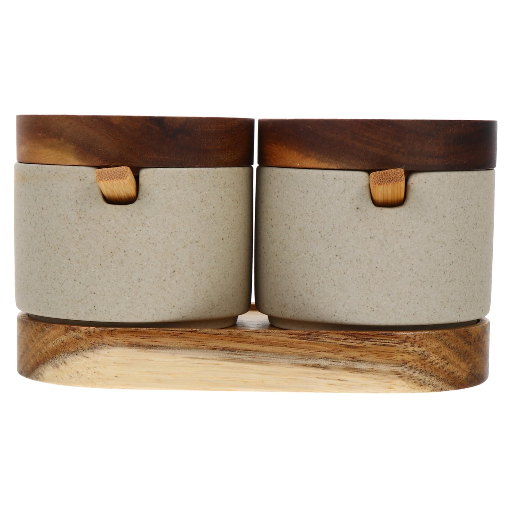 HOLIDYOYO Spice Jar Canister Pot Condiment Containers Seasoning Storage Holder Seasoning Pot with Kitchen Supply Mini Scoops for Jars Seasoning Serving Jar Salt Jars Seasoning Can Wood