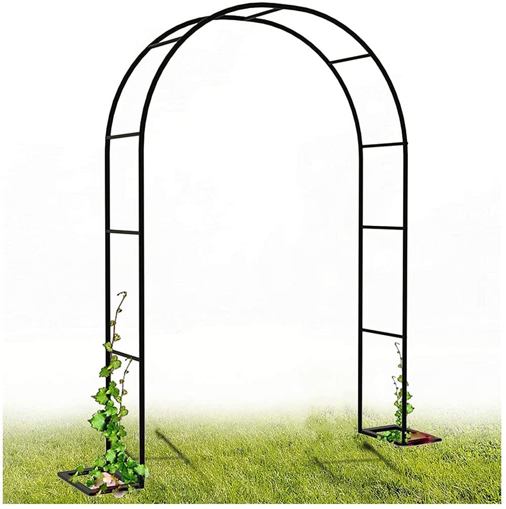 Arco Da Giardino In Metallo OUTOUR &ndash; Design Stereoscopico Con Curva Elegante, Perfetto Per Piante Rampicanti, Rose, Matrimoni E Decorazione Esterna, Colore Nero