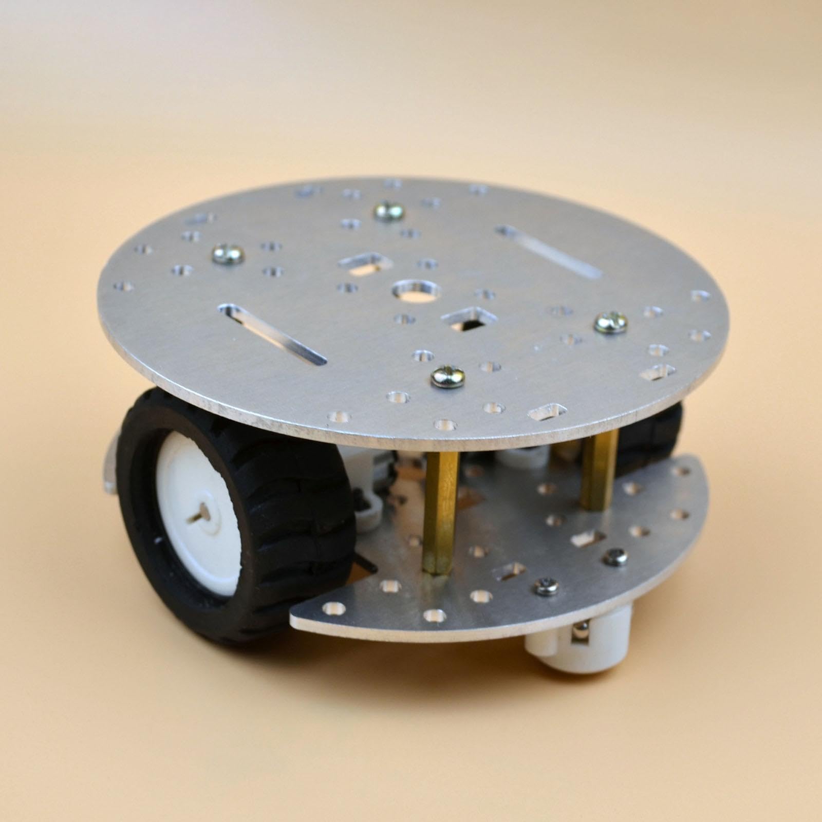 Chasis de Coche Robot Inteligente, Chasis DIY, Marco de Codificación, Regalo, Motor Reductor, Plata