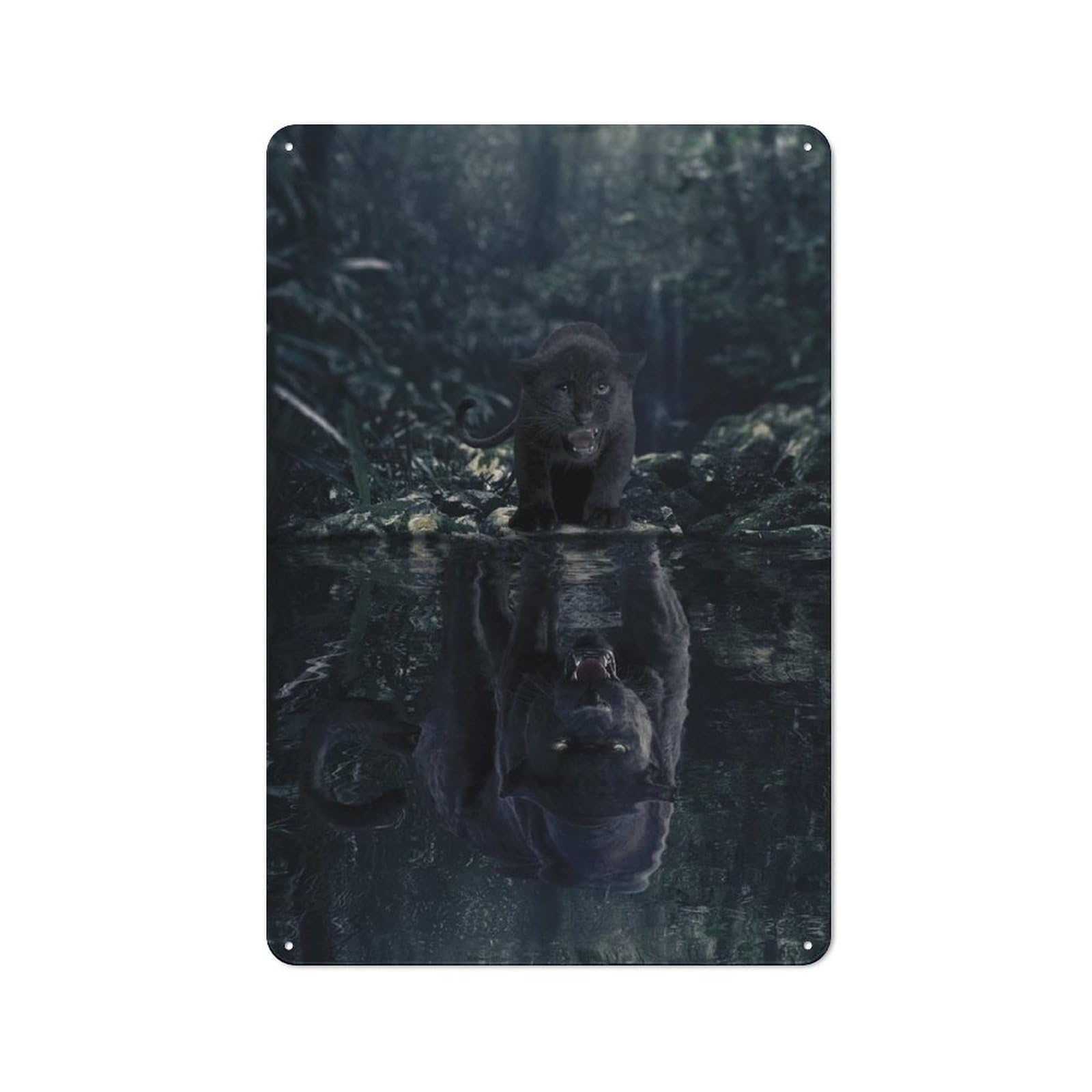 Junmoney Style-15 Metal Wall Sign 30X20cm Featuring Black Panther Mindset For Garage Or Workshop, Suited To Diy Enthusiasts