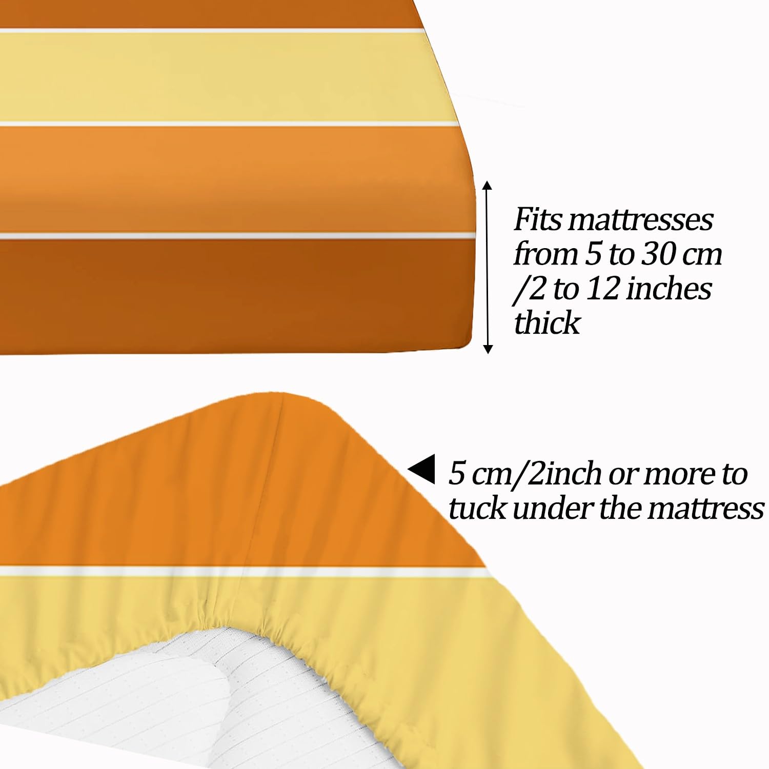 Kinder Spannbettlaken 160x200cm Streifen Mikrofaser Spannbetttuch bis 30cm Matratzenhöhe Weiche Matratzenauflage, Hypoallergen Fade & Wrinkle Resistant